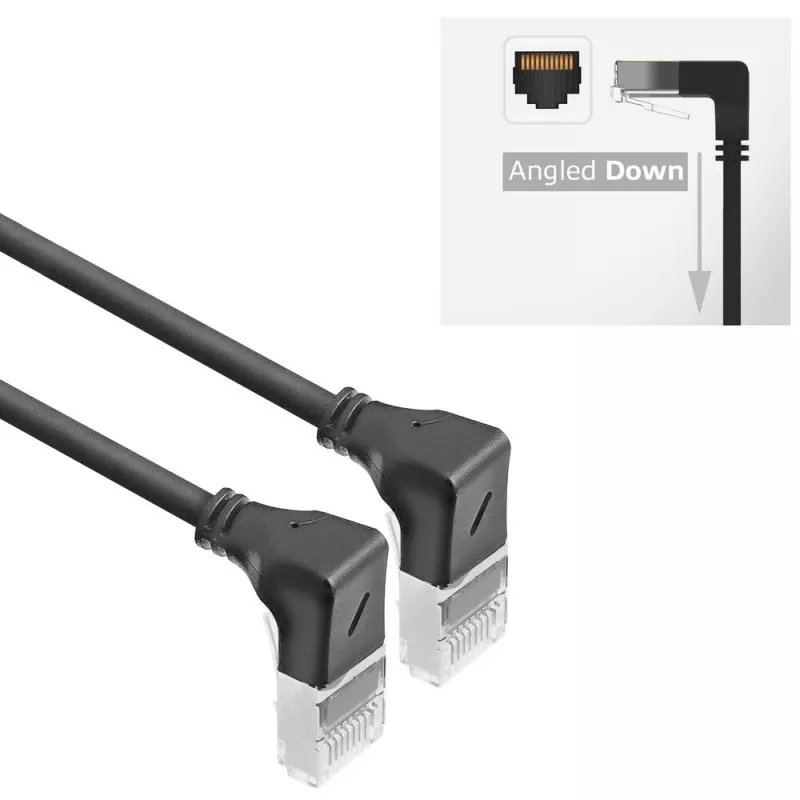 ACT DA5902 tīkla kabelis Cat6a U/FTP (STP) 2 m, RJ-45 uz RJ-45, melns