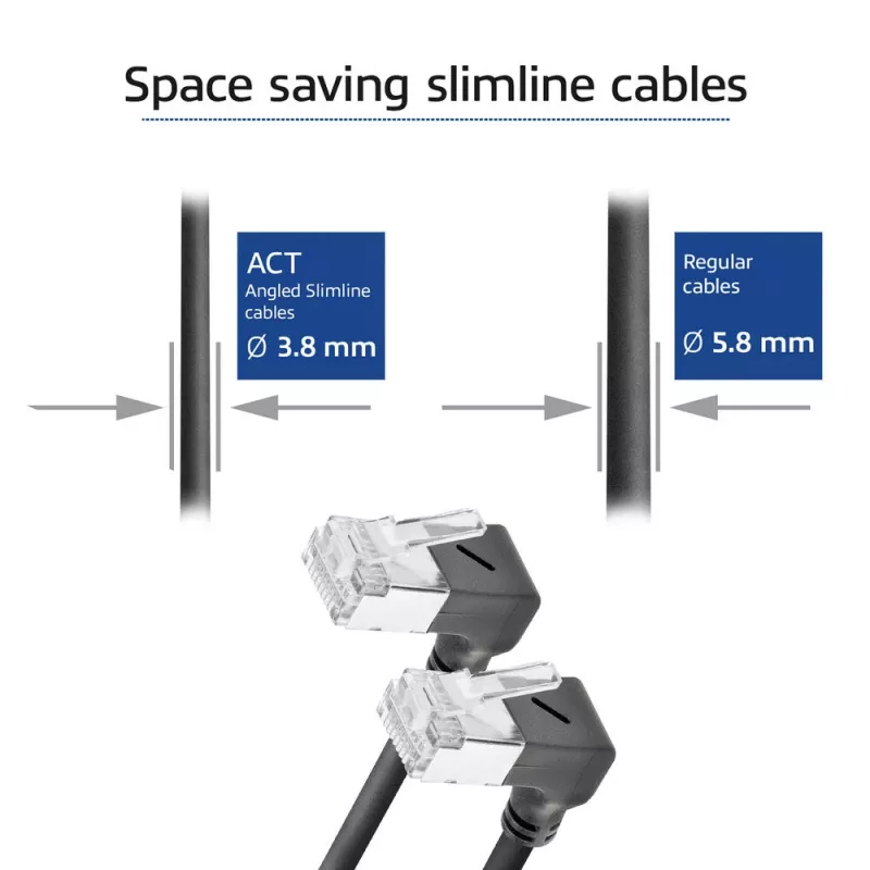 ACT Cat6a U/FTP (STP) tīkla kabelis DA6902, 2 m, RJ-45 uz RJ-45, Melns