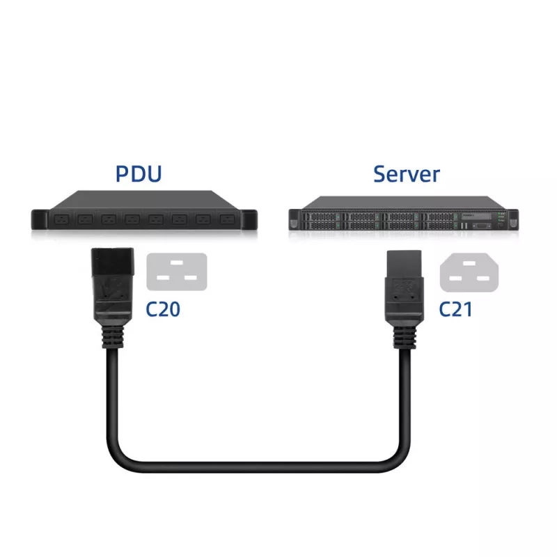 Strāvas vads ACT C20–C21 IEC60320 melns 2,5 m, 16 A, 250 V