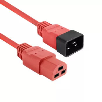 Strāvas vads ACT C20–C21 IEC60320, sarkans, 1,5 m, 250 V 16 A