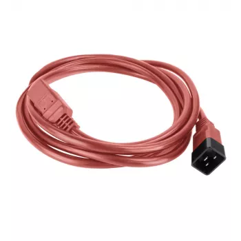 Powercord ACT C20–C21 IEC60320 sarkans 2,5 m, 16 A 250 V