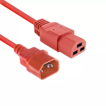 Strāvas vads ACT C14 uz C21 IEC60320 sarkans 3 m, 250 V 10 A