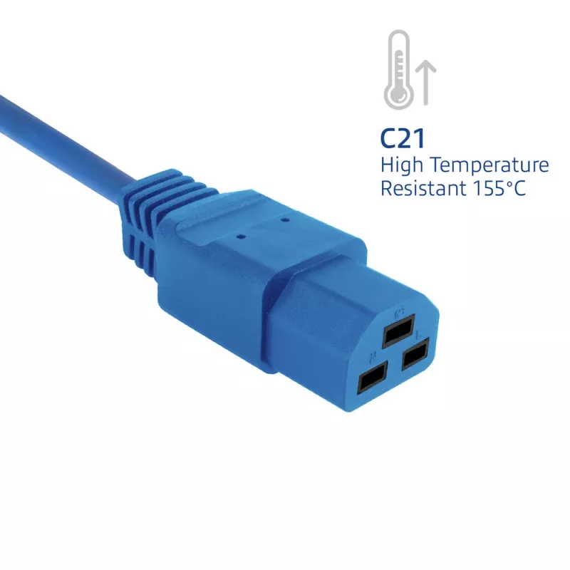 Strāvas vads ACT C14 uz C21 IEC60320 zils 2 m, 250 V 10 A