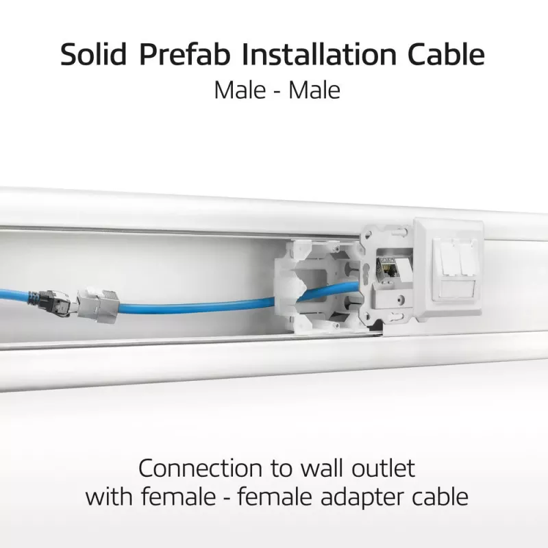 ACT Blue 80 meters S/FTP CAT6A B2ca PoE++ 100W solid prefab installation kabelis, RJ45 male – male