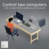 KVM slēdzis ACT 2-portu USB-C/HDMI 4K@60Hz AC7922 ar USB tastatūru/peli, HDMI video, 100W PD