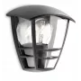 Philips myGarden Creek sienas gaismeklis 60W E27 bez spuldzes, āra sienas apgaismojums, melns, metāls, IP44, dārzs, terase, II