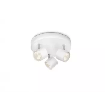 Griestu/sienas prožektors Philips Dimmable LED Star 3x 16,5 W, 2700 K, 1500 lm, IP20, Balts