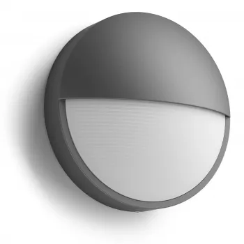 Āra sienas gaismeklis Philips myGarden Capricorn 5,5W LED antracīta krāsā, alumīnija korpuss, fiksēta spuldze, 214×78×214 mm
