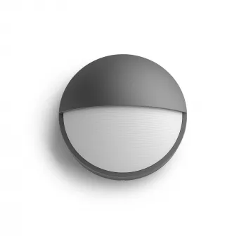 Āra sienas gaismeklis Philips myGarden Capricorn 5,5W LED antracīta krāsā, alumīnija korpuss, fiksēta spuldze, 214×78×214 mm