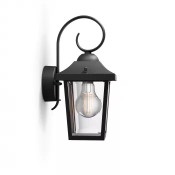 Āra sienas gaismeklis Philips myGarden Buzzard 60W E27 melns alumīnijs (bez spuldzes)