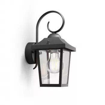 Āra sienas gaismeklis Philips myGarden Buzzard 60W E27 melns alumīnijs (bez spuldzes)