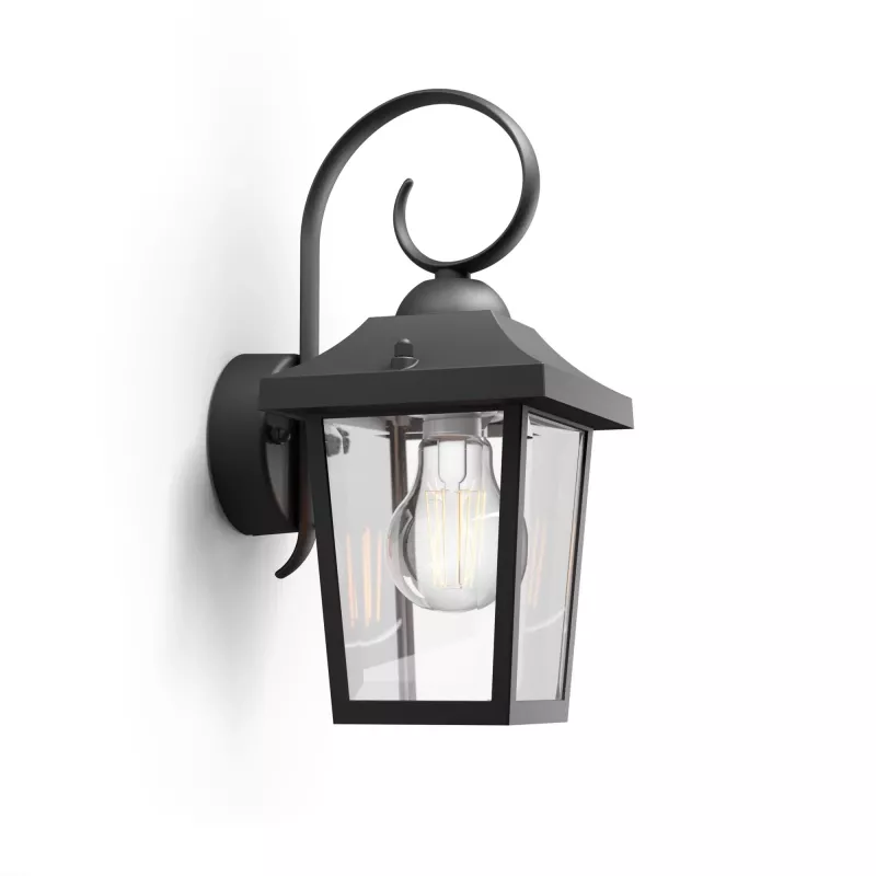 Āra sienas gaismeklis Philips myGarden Buzzard 60W E27 melns alumīnijs (bez spuldzes)