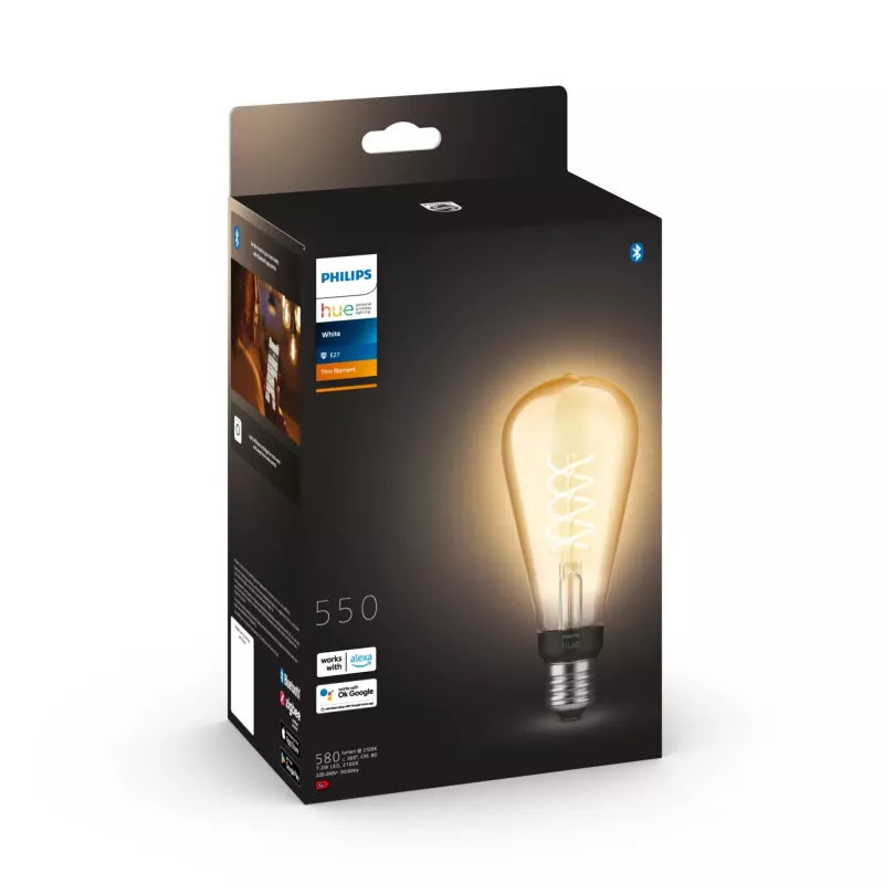Viedā spuldze Philips 1 gab. ST72 E27 Filament Edison Bluetooth Zigbee