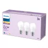 Philips Filament Bulb Frosted 60W A60 E27 x3, 7 W, 60 W, E27, 806 lm, 15000 h, silti balta