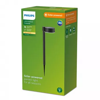 Philips Vynce staba/celiņa gaismeklis 1,5 W, āra staba/stabu apgaismojums, melns, plastmasa, IP44, terase, dārzs, III