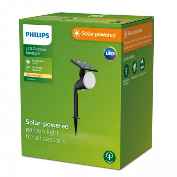 Philips Jivix Ground Spots/Spike 1.4W, Āra staba/sienas apgaismojums, Melna, Plastmasa, IP44, Terase, Dārzs, III