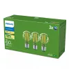 Philips Classic LED spuldze 60 W ekvivalents, E27 caurspīdīga silti balta, 3 iepakojums, enerģijas klase A