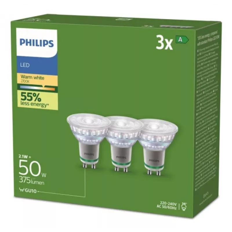 Philips 929003634693 LED spuldze Silti balta 2700 K 2,1 W GU10 A