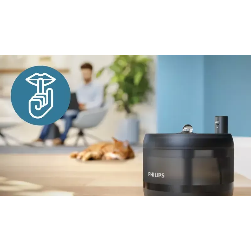 Automātiskā mājdzīvnieku ūdens strūklaka Philips 3000 Series PAW3210/02, 2,2 L, USB/AC, melna, plastmasa
