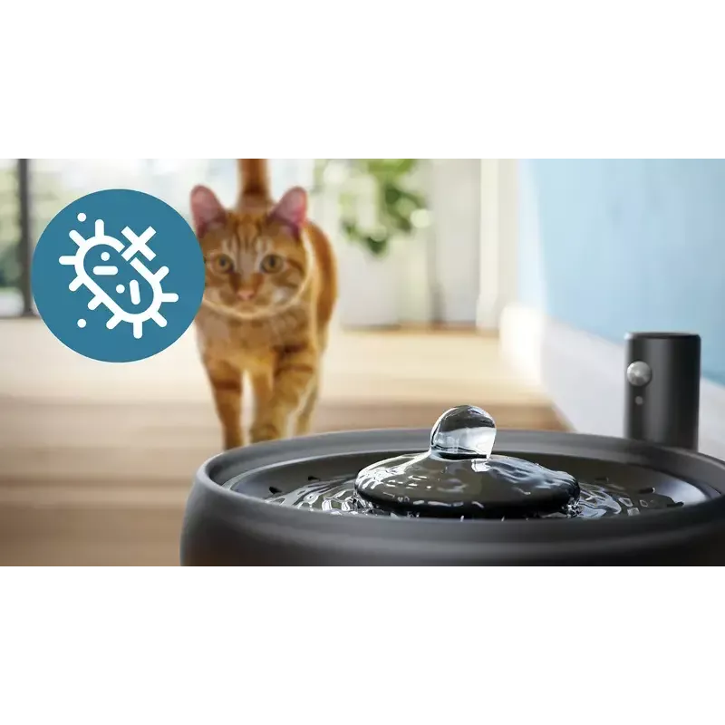 Automātiskā mājdzīvnieku ūdens strūklaka Philips 3000 Series PAW3210/02, 2,2 L, USB/AC, melna, plastmasa