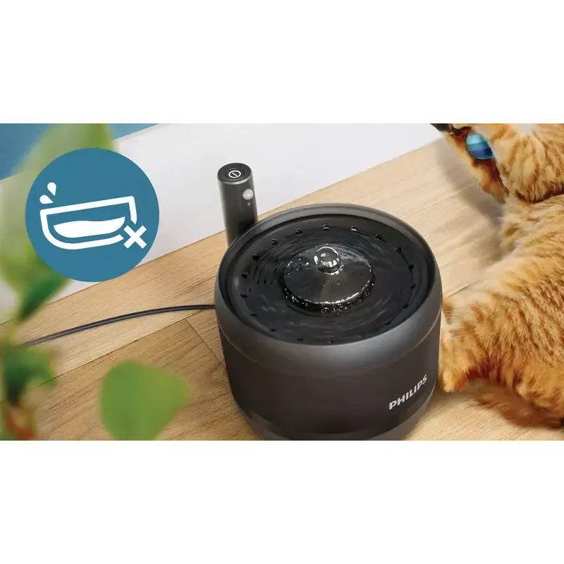 Automātiskā mājdzīvnieku ūdens strūklaka Philips 3000 Series PAW3210/02, 2,2 L, USB/AC, melna, plastmasa