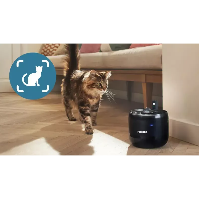 Automātiskā mājdzīvnieku ūdens strūklaka Philips 3000 Series PAW3210/02, 2,2 L, USB/AC, melna, plastmasa