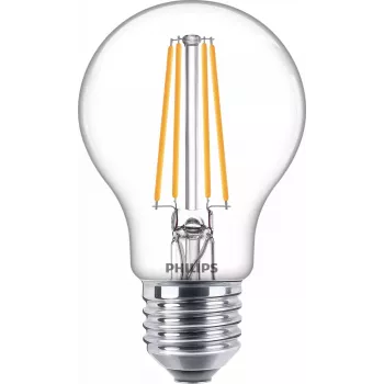 Philips Filament Bulb Clear 60 W A60 E27 x3, 7 W, 60 W, E27, 806 lm, 15000 h, silti balta