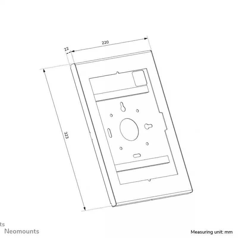 Neomounts WL15-601BL1 planšetdatora futrālis 10,9–11 collu (25,4–27,9 cm) — bloķējams, melns, universāls