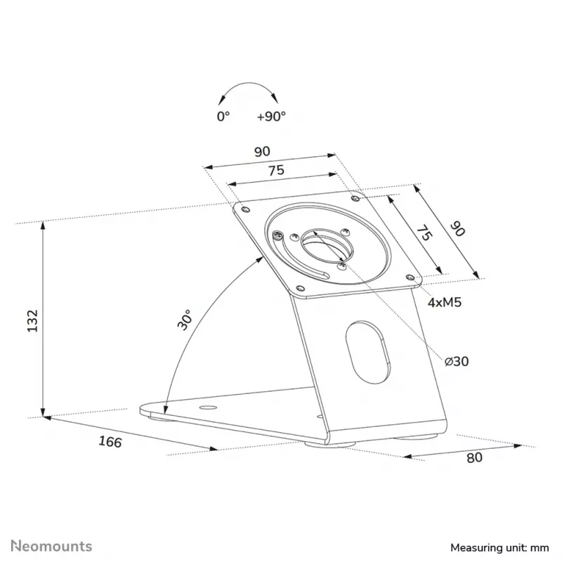 Planšetdatora statīvs (galda un sienas) Neomounts DS15-629BL1 – bloķējams, universāls, iztur līdz 3 kg, melns