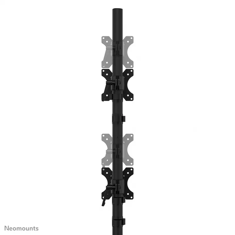 Neomounts dubultā monitora statīvs DS45-600BL2V 2 displejiem 10–32 collas, VESA 75x75–100x100, maks. slodze 9 kg, brīvi stāvošs, melns