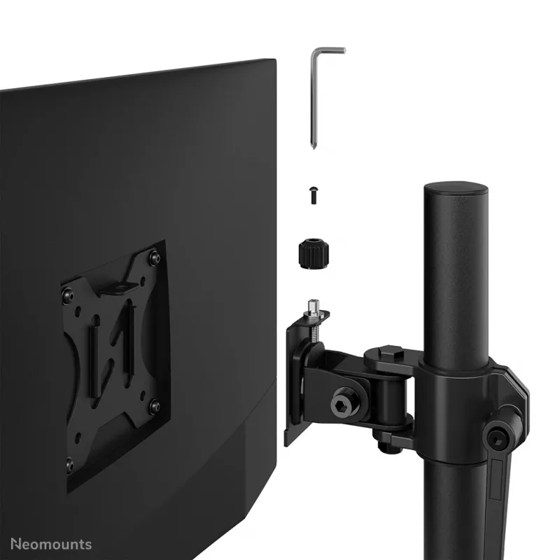 Neomounts dubultā monitora statīvs DS45-600BL2V 2 displejiem 10–32 collas, VESA 75x75–100x100, maks. slodze 9 kg, brīvi stāvošs, melns