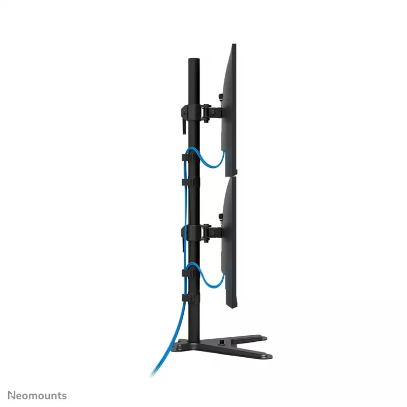 Neomounts dubultā monitora statīvs DS45-600BL2V 2 displejiem 10–32 collas, VESA 75x75–100x100, maks. slodze 9 kg, brīvi stāvošs, melns