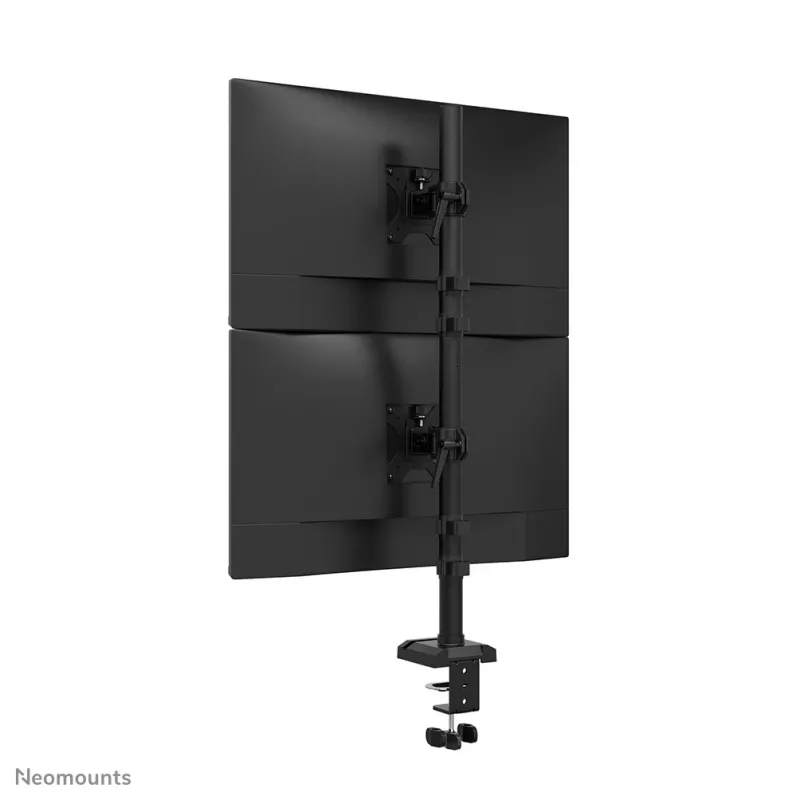Neomounts DS60-600BL2V dubultais monitora kronšteins 10-32 collas, skava/caurlaides stiprinājums, 9 kg, 25,4 cm (10 collas), 81,3 cm (32 collas), 100 x 100 mm, melns