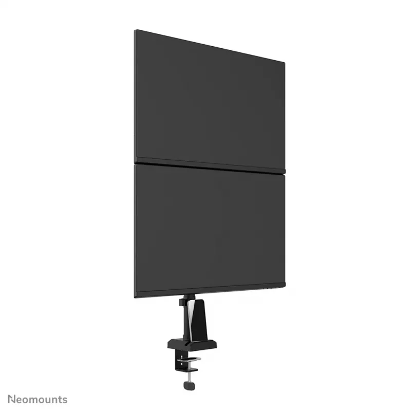 Neomounts DS60-600BL2V dubultais monitora kronšteins 10-32 collas, skava/caurlaides stiprinājums, 9 kg, 25,4 cm (10 collas), 81,3 cm (32 collas), 100 x 100 mm, melns