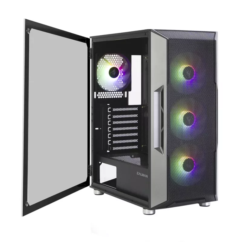 Zalman I3 Neo ATX Mid Tower PC Case Mesh front for efficient cooling Pre-installed fan 3. Midi Tower, PC, Melns
