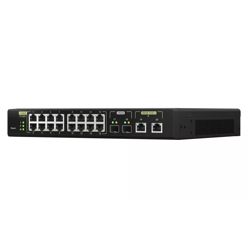 QNAP QSW-M2116P-2T2S tīkla komutators Pārvaldīts L2 2.5G Ethernet Barošana caur Ethernet (PoE) Melns
