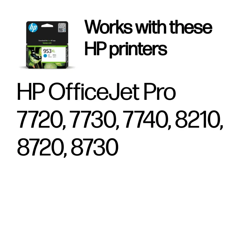 HP 953XL augstas veiktspējas ciāna oriģinālā tintes kasetne, ciāna, 1 gab., 1450 lpp.