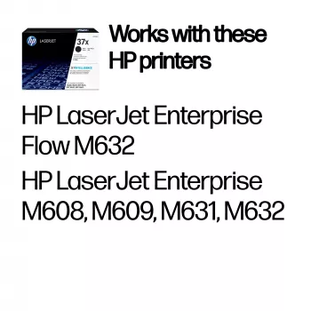 HP 37X augstas ietilpības melns oriģinālais LaserJet tonera kārtridžs, 25000 lapas, melns, 1 gab.