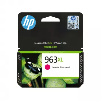 HP 963XL lielas ietilpības fuksīna oriģinālā tintes kasetne, fuksīna, 1 gab., 1600 lappuses
