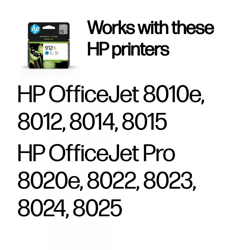 HP 912XL augstas ietilpības ciāna oriģinālā tintes kasetne