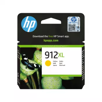 HP 912XL Augstas ietilpības Dzeltena Oriģināla Tintes kasetne, Dzeltena, 1 gab., 700 lapas