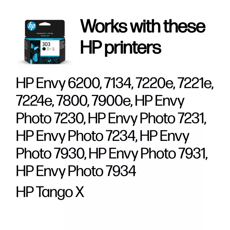 HP 303 Melns Oriģinālā Tintes Kārtridžs, Melns, 1 gab., 200 lapas