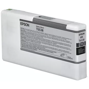 Epson T6538 Matte Melns tintes kasetne (200ml), Matēti melna, Pigmenta bāzes tinte, 200 ml, 1 gab.