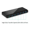 TP-Link UH700 interfeisa centrmezgls USB 3.2 Gen 1 (3.1 Gen 1) Micro-B 5000 Mbit/s Melns
