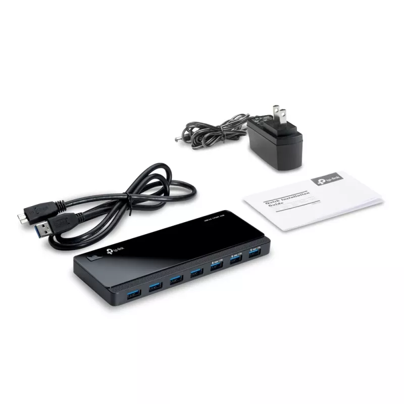 TP-Link UH700 interfeisa centrmezgls USB 3.2 Gen 1 (3.1 Gen 1) Micro-B 5000 Mbit/s Melns