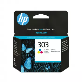 HP 303 Trīskrāsu Oriģinālā Tintes Kārtridža, Ciāna, fuksīna, Dzeltena, 1 gab., 165 lapas