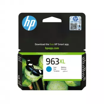 HP 963XL lielas ietilpības ciāna oriģinālā tintes kasetne, ciāna, 1 gab., 1600 lappuses