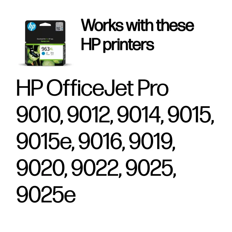 HP 963XL lielas ietilpības ciāna oriģinālā tintes kasetne, ciāna, 1 gab., 1600 lappuses