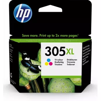 HP 305XL lielas ietilpības trīskrāsu oriģinālā tintes kasetne