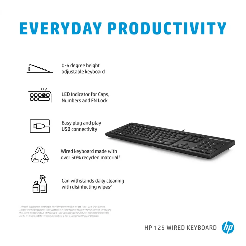 HP 125 vadu tastatūra